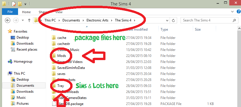 the sims 4 mods folder